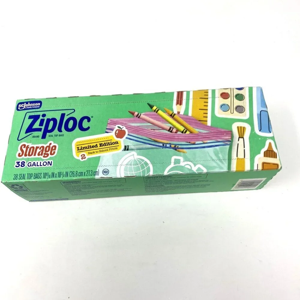 Limited Edition Ziploc 38 Count Seal Top Gallon Bags Back To School Rare